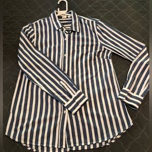 Blue and white stripes, button up shirt